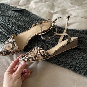 Small wedge flats snakeskin Chinese laundry